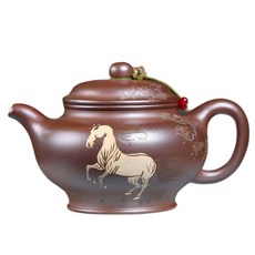 原礦段泥紫砂泡茶壺功夫茶道, 1個, 柴窯駿馬掇只:450ML