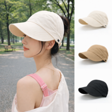 여성 포니테일 썬캡 UV 자외선차단 모자 여름 골프 등산 운동 캡모자