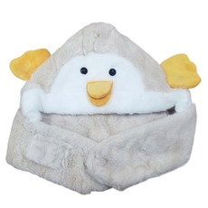 귀여운 병아리 모자 목도리 워머, 아이보리, 1개