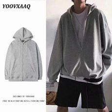 YOOVXAAQ 男士連帽外套 寬鬆休閒運動夾克