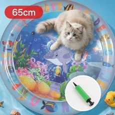 포포테일 물놀이 물침대 반려동물 장난감 PVC 두꺼운 원형 매트, 1개, 혼합색상