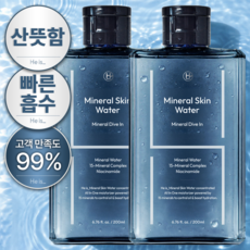 히이즈 미네랄 스킨워터 남성 남자 스킨 로션 얼굴 올인원 향 좋은 화장품 쿨 토너, 200ml, 2개 200ml, 2개