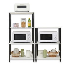 TORNO 블랙 다용도 LPM 주방 전자레인지 선반, 5단, 화이트블랙