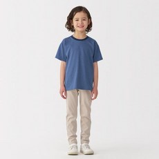 [무인양품] 키즈 저지 크루넥 반소매 반팔 티셔츠(보더) CB1O1A5S 477170