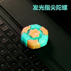【台灣發貨】優惠強推網紅甲手指旋轉 磁吸指尖陀螺 解壓創意 炫酷趣味 變形男孩, 1個, 科技熒光甲