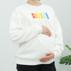 [파격할인] 예비엄마를 위한 데일리 임부복 피셔프라이스 임부복 맨투맨 화이트