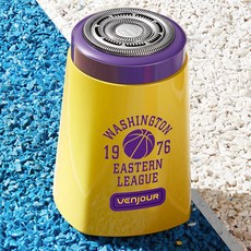 미주 venjour 미니 자석 헤드 면도기 전동 휴대용 남성 여행 충전 면도기, 노란색, 하나