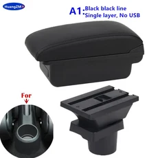 Skoda Citigo VW UP 좌석 Mii 차량용 팔걸이 콘솔 보관함 폭스바겐 박스 전용 개조 자동차 액세서리, 02 A1 Black line NO USB