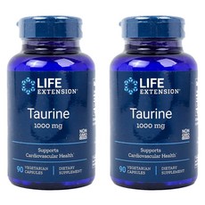 LIFE EXTENSION 牛磺酸素食膠囊 1000mg, 90顆, 2罐