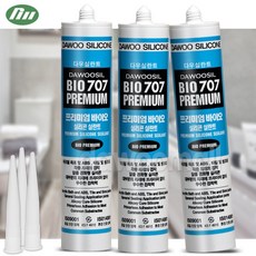[다우몰] 고접착 욕조용 프리미엄 바이오 실리콘 다우실 707 백색 / 욕실 주방 세탁실 아크릴욕조 곰팡이방지 실란트, 3개