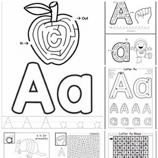 幼兒學前英文字母迷宮遊戲練習卷, 1個