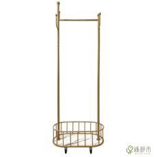 GREEN CALM 綠舒市 落地式附輪衣帽架 掛衣架，簡約風移動式收納，多功能掛衣帽包包，打造整潔居家空間, 818-2復古黃