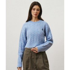 빈트릴 우먼즈 에센셜 해시태그 로고 크롭 니트 라벤더 BA243KT501LAICDH5576275