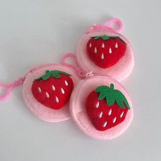 자체제작 딸기 스트로베리 핑크 과일 귀여운 카드지갑 지갑 동전지갑 파우치 미니 키링 가방걸이 소품샵