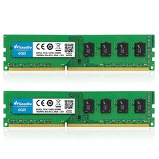 Wlizedle DDR3/DDR3L 8GB RAM 1600MHz CL11 UDIMM 데스크탑 메모리 모듈 PC3-12800/PC3L-12800 240핀 1.35V/1.5V 2, 4GBx2