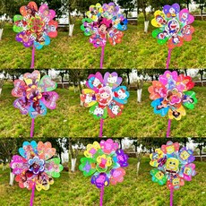 卡通風車 手持玩具, 單輪小卡通風車【隨機混款】, 1個