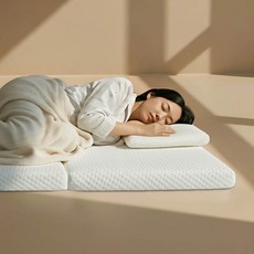 자누아 3단 접이식 매트리스 허리편한 단단한 매트리스 수면매트 바닥 토퍼 1인용