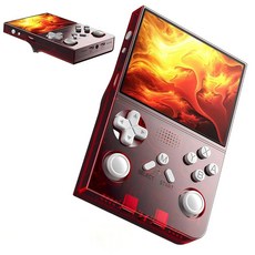 R40 레트로 핸드헬드 게임 콘솔 128GB 25K 이상 3.5인치 IPS 화면 3000mAh 배터리 미니 HDMI Type C 역충전 휴대용 아케이드 비디오 블루, Red