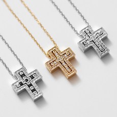 [당일출고] 큐빅 십자가 펜던트 써지컬스틸 목걸이