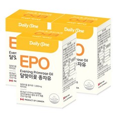데일리원 EPO 달맞이꽃 종자유 1010mg 60캡슐 감마리놀렌산 개별포장 위생적인, 3개