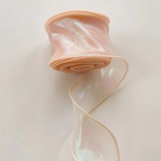 絲巾緞帶 【超3千回頭客】幻彩4cm魚尾炫彩大卷絲帶花束包裝蛋糕裝飾鮮花彩帶波浪炫彩絲帶, 香檳9米, 1個