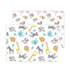 【Global mat】國民地墊 XPE 2CM 加厚雙面摺疊地墊 200X180公分 寶寶爬行墊, 叢林動物D2, 叢林動物D2