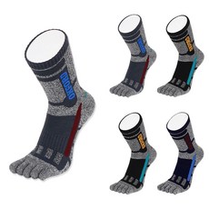 옥스포드 남성용 쿠션 스포츠 장목 발가락 양말 5켤레