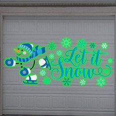 Capoda 30피스 겨울 차고 문 장식 자석 글로우 Let It Snow 스티커 눈사람 눈송이 냉장고 야광 데칼 가정 식기 세척기 보드