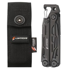 淩特銳多功能安全戶外車載工具鉗-多功能鉗 隨身鉗 折疊鉗 組閤工具鉗, 凌特銳PA-90A武士黑款, 1個