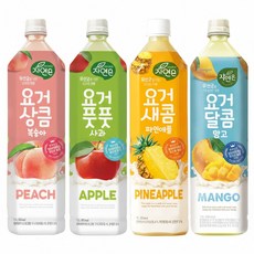 자연은 요거 1.5L 4종 1개씩 복숭아 사과 망고 파인애플, 4개