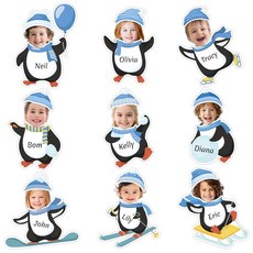 겨울 펭귄 컷아웃 게시판 장식 DIY 공예 사진용 겨울 교실 장식 45세트 유치원 파티 용품용 크리스마스 게시판 장식 세트