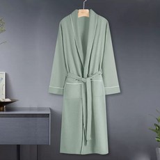 호텔 가운 여성 순면 사이즈 속건 흡수 잠 남성 커플, 1개, B. 싱글 가운 LD08 연두