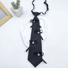 하이유니 긱시크 쁘띠리본 블랙 패션 클립 넥타이