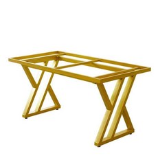 대형테이블 철제다리 회의실 엔틱 워크숍 철재 대리석, 골드 120x60