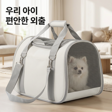 디노꾼 통풍 처짐방지 편안한 반려동물 이동가방, 1개, 아이보리