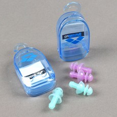 아레나 수영 팽이 귀마개 남녀노소 공용 수영용품, 민트, 1세트