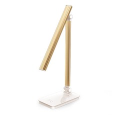 好的家居 LED鋁合金檯燈 充電式檯燈 15段調光檯燈 無線折疊檯燈 書桌閱讀燈, 金色, 金色