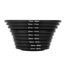 카메라 필터 스텝 어댑터 마운트 18 다운 모든 세트 DSLR 키트, 03 9pc up 37to82, 1세트