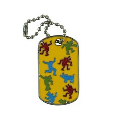 K. Haring Inspired Keychain Keyring Handmade Enamelled Metal Pendant Novelty Gift Idea 116325