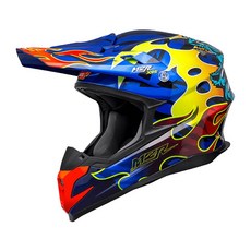 M2R X4.5 賽事越野帽 #21 藍紅藍 彩繪 複合纖維 山車 林道, 藍紅藍,XL, 1個