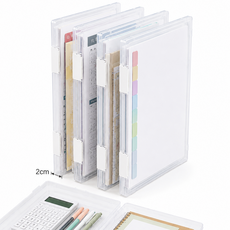 EGMI A4 서류 파일 보관 케이스 투명 4개, 1세트, -