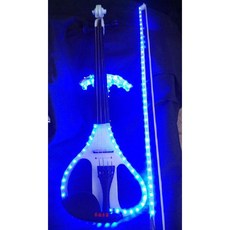 발광 전자 바이올린 LED 조명 공연 전기 일렉 라이트, F 블루 야광 바이올린