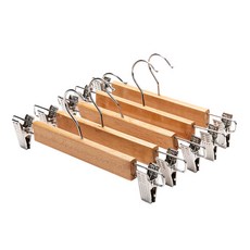 엄마마음 나무 원목 매장 집게 바지걸이, 혼합색상, 1개