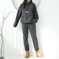 SOON2DLE 女款半拉鍊式刷絨長袖連帽T恤