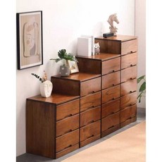 틈새 서랍장 우드 미니 원목 월넛 엔틱 레트로 일본식, 3단 월넛 색상(가로45x폭40x높이61cm)