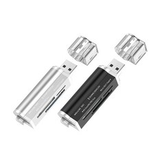 宏晉 四合一USB讀卡機 高速傳輸 多功能讀卡器 輕巧便攜, 黑色,無, 1個