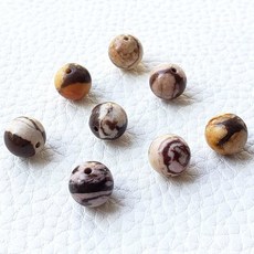 천연 보석 원석 원형 루즈 스톤 스페이서 비즈를 만드는 청무 6mm 인디언 아가미 비즈 모음 코드 주얼리 백 레드 박스가 있는 팔찌 목걸이 액세서리 공급 - 130개, Zebra Jasper, 1개