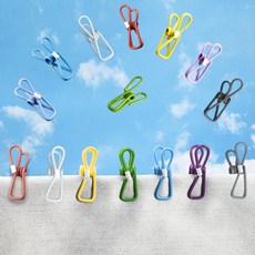 LINJIN 다용도 집게 안전 업그레이드 고무캡 빨래 집게 분실방지 다채로운 색상 인테리어 소품, 21개