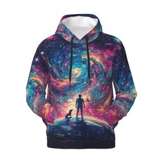 Citari 블랙 화이트 해골 남성 여성 노벨티 후디 3D 프린트 후드 스웨트셔츠 멋진 풀오버 포켓 포함 독수리 [호환]