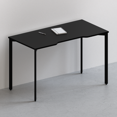 다가구 페르마타 멀티탭 타입 1400 x 800 컴퓨터책상, 블랙+블랙(상판):블랙(프레임)